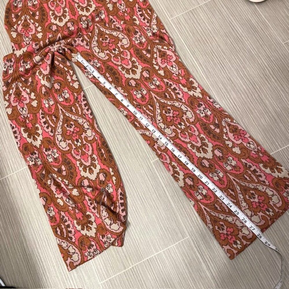 NWOT Sezane Dany Trousers Wide Leg Pull On Knit Pants Size Medium Groovy Retro - Picture 16 of 16
